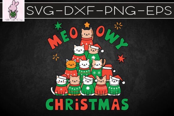 Cat Christmas Tree Meowy Cat SVG