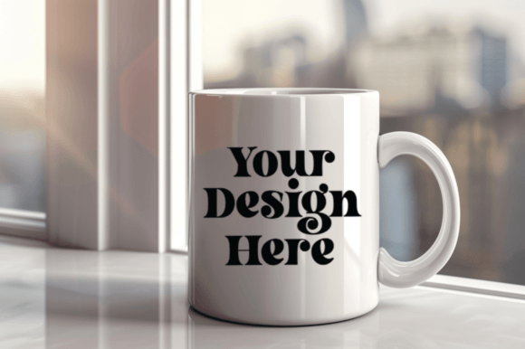 Coffee Mug Mockup Placed on a Blurred