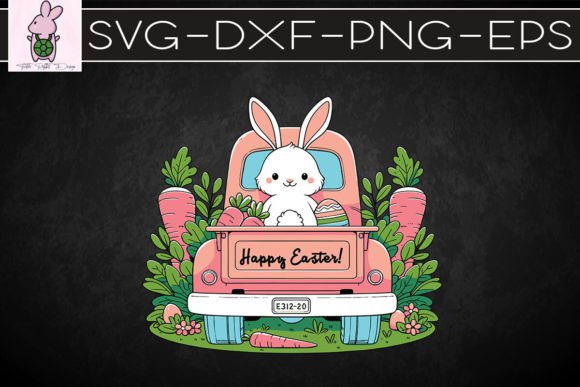 Easter Bunny and Truck SVG