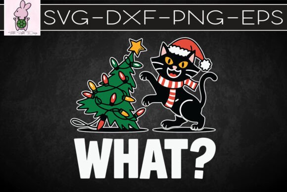 Funny Cat Christmas Tree Falling SVG