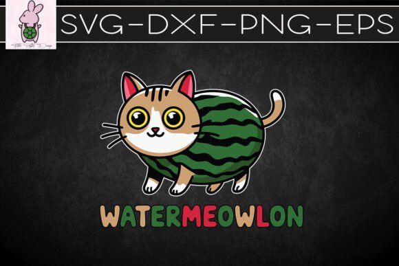 Water-meow-lon Funny Watermelon Cat SVG